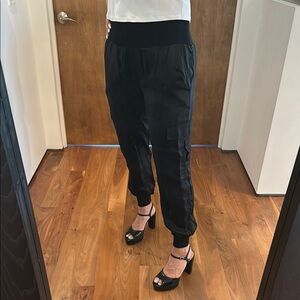 Black Cinq à Sept Satin Cargo Pants